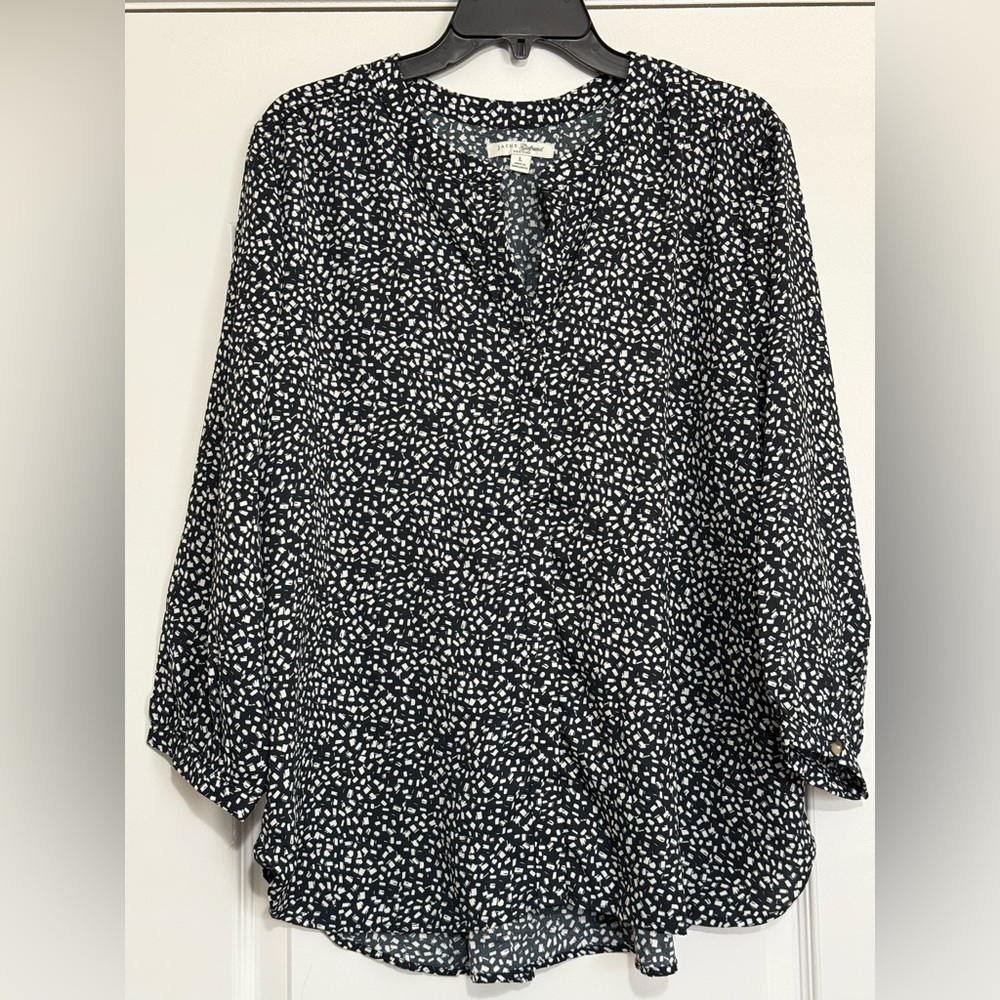 JACHS Girlfriend Navy and White Blouse